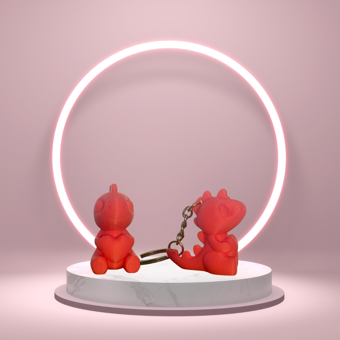 KeyChain - Dino with heart